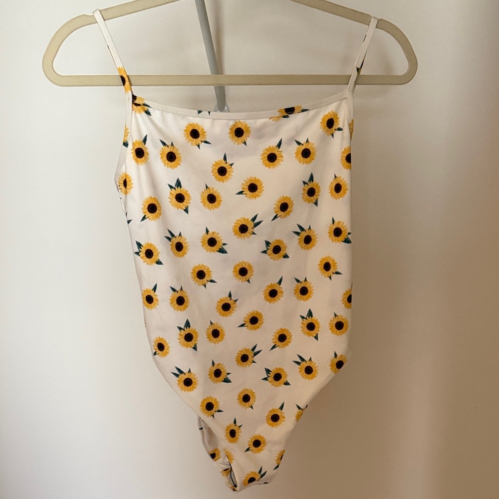 Skin By Same Sunflower Print One Piece Bathing Suit
